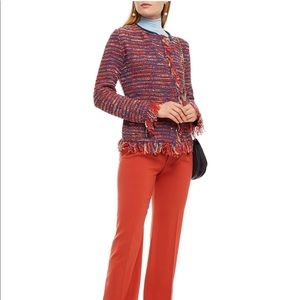 Etro Fringed cotton-blend tweed jacket